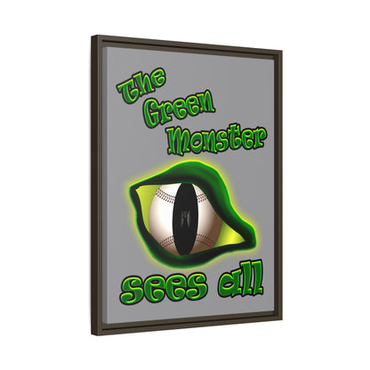 green monster - framed canvas art (grey)