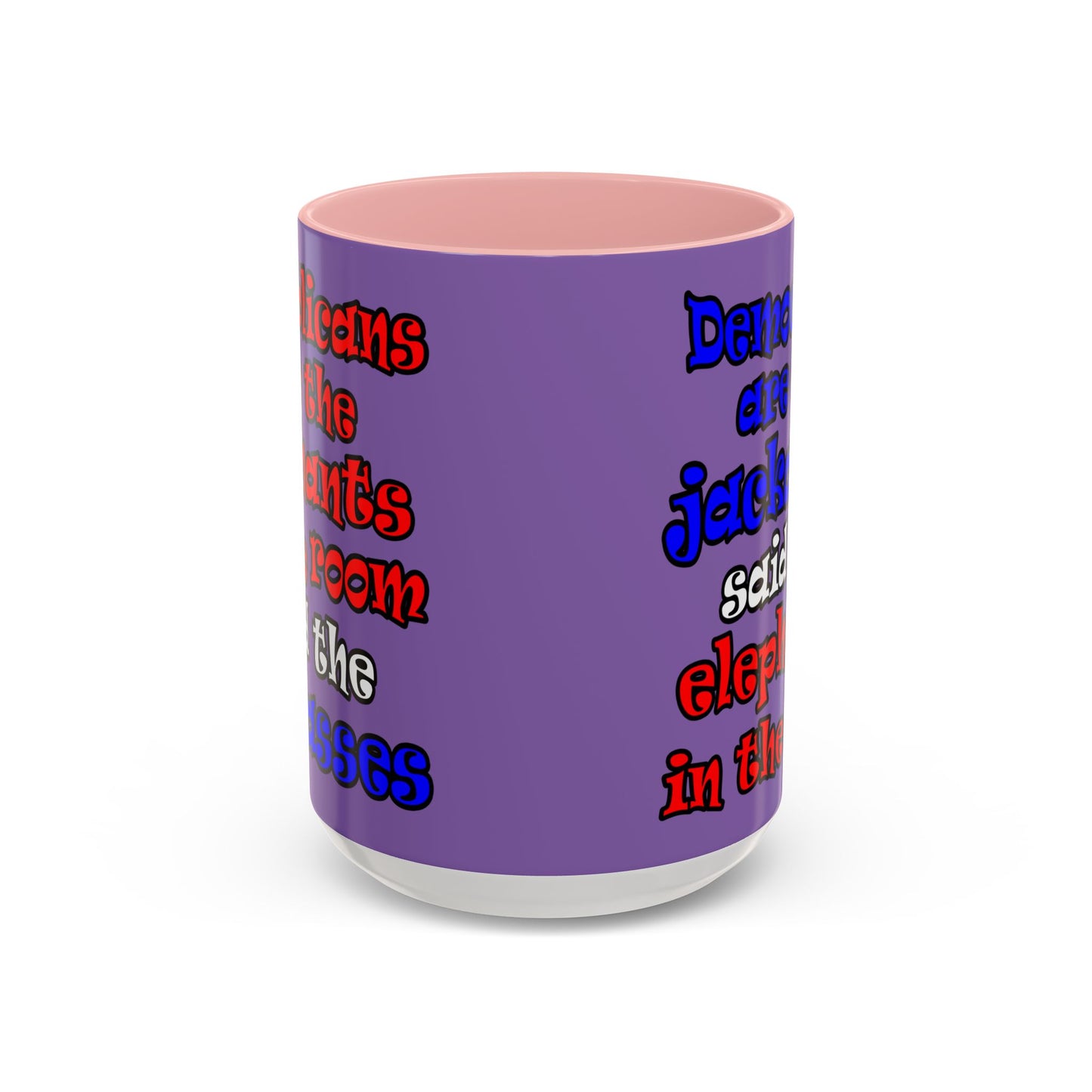 donkeys and elephants - Accent Mug (light purple)