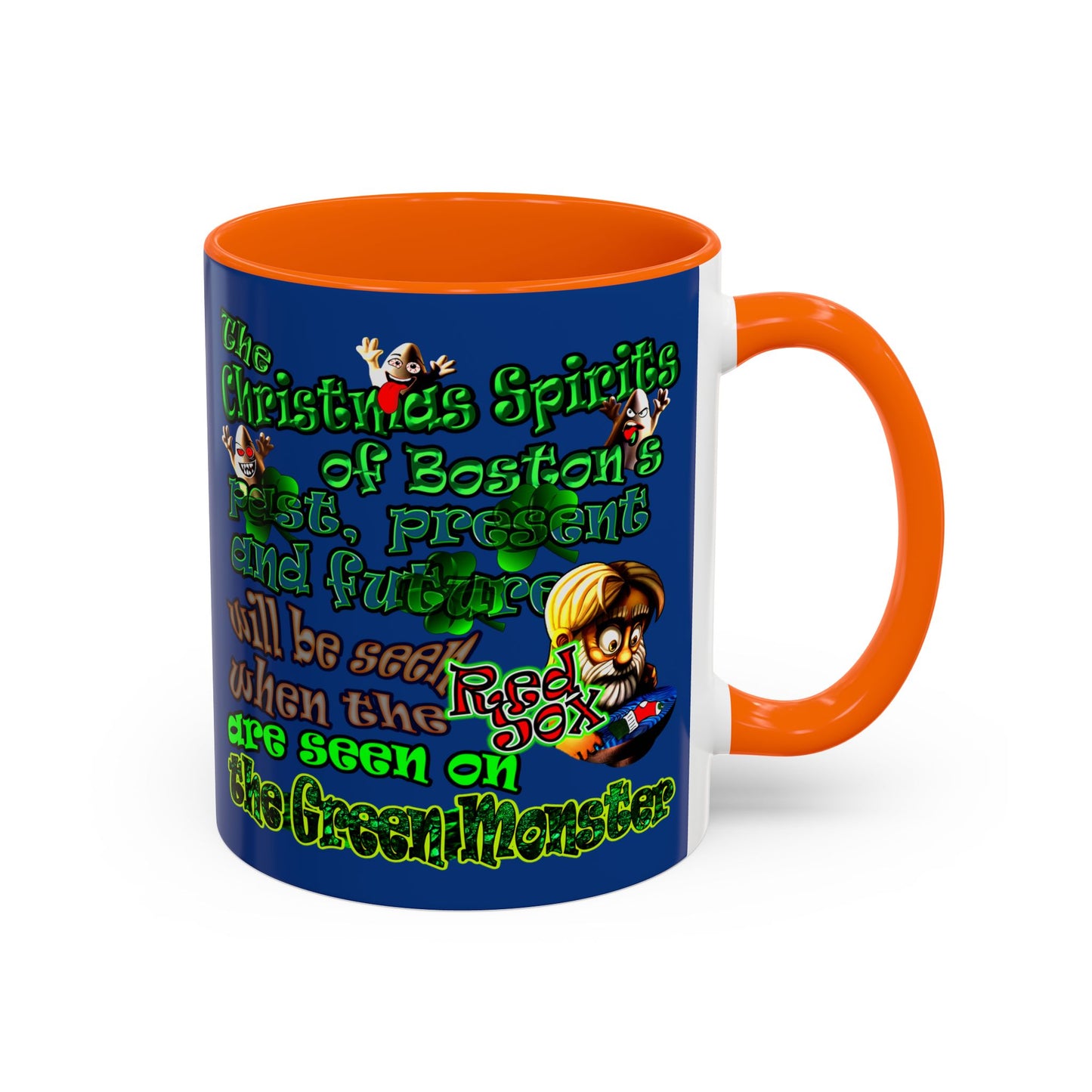 christmas spirits of boston - Accent Mug (dark blue)