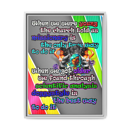 doggystyle - framed canvas art (rainbow split)