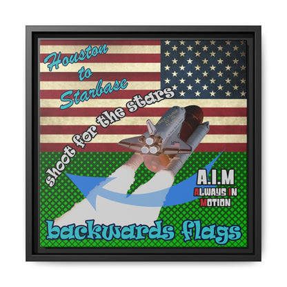 shoot for the stars - framed canvas art (logo green)