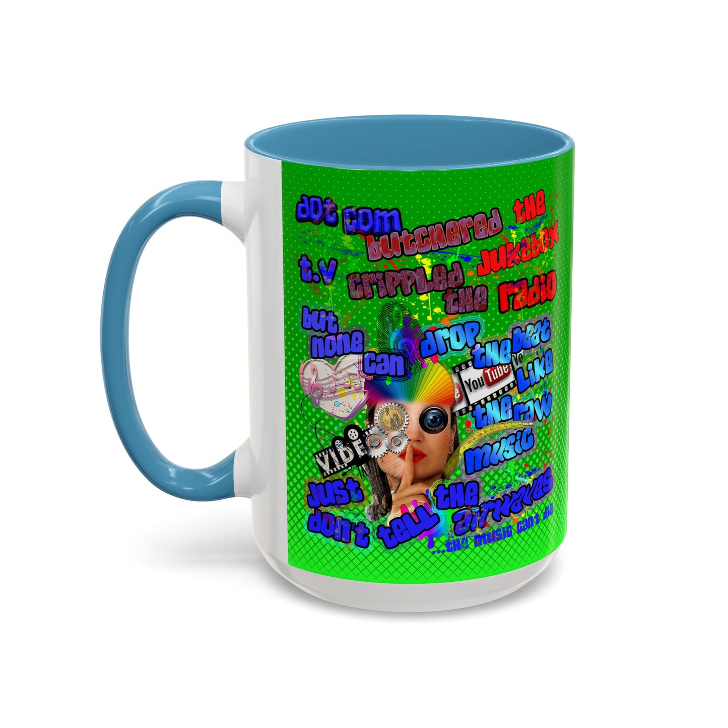drop the beat - Accent Mug (logo green)