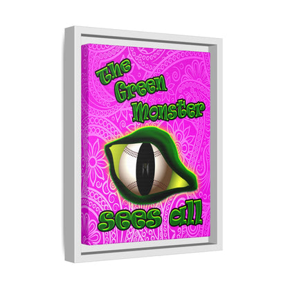 green monster - framed canvas art (pink swirl)