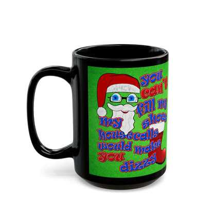 santa's shoes - Black Mug (green turf)
