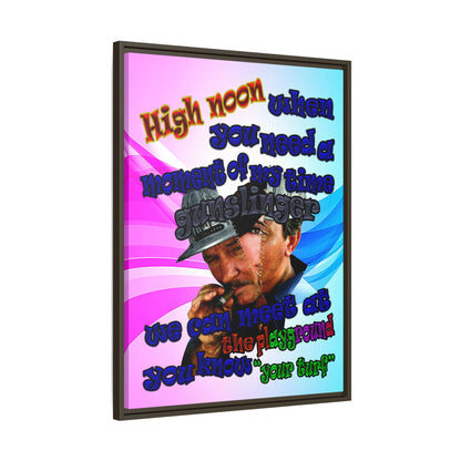 high noon - framed canvas art (light blue-pink wave)