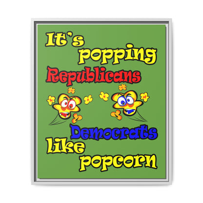 popping like popcorn - framed canvas art (green)