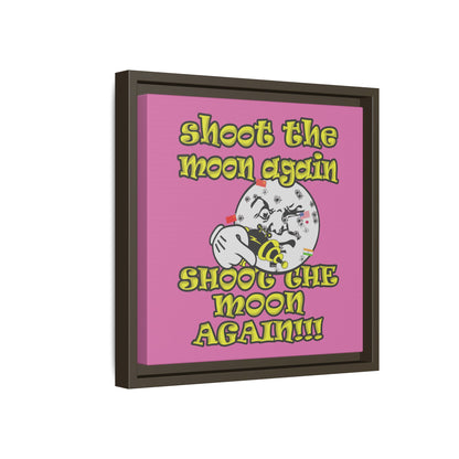 shoot the moon again - framed canvas art (light pink)