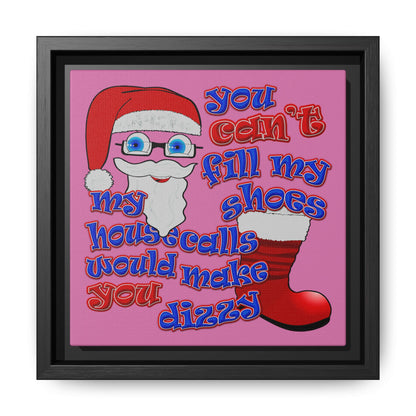 santa's shoes - framed canvas art (light pink)