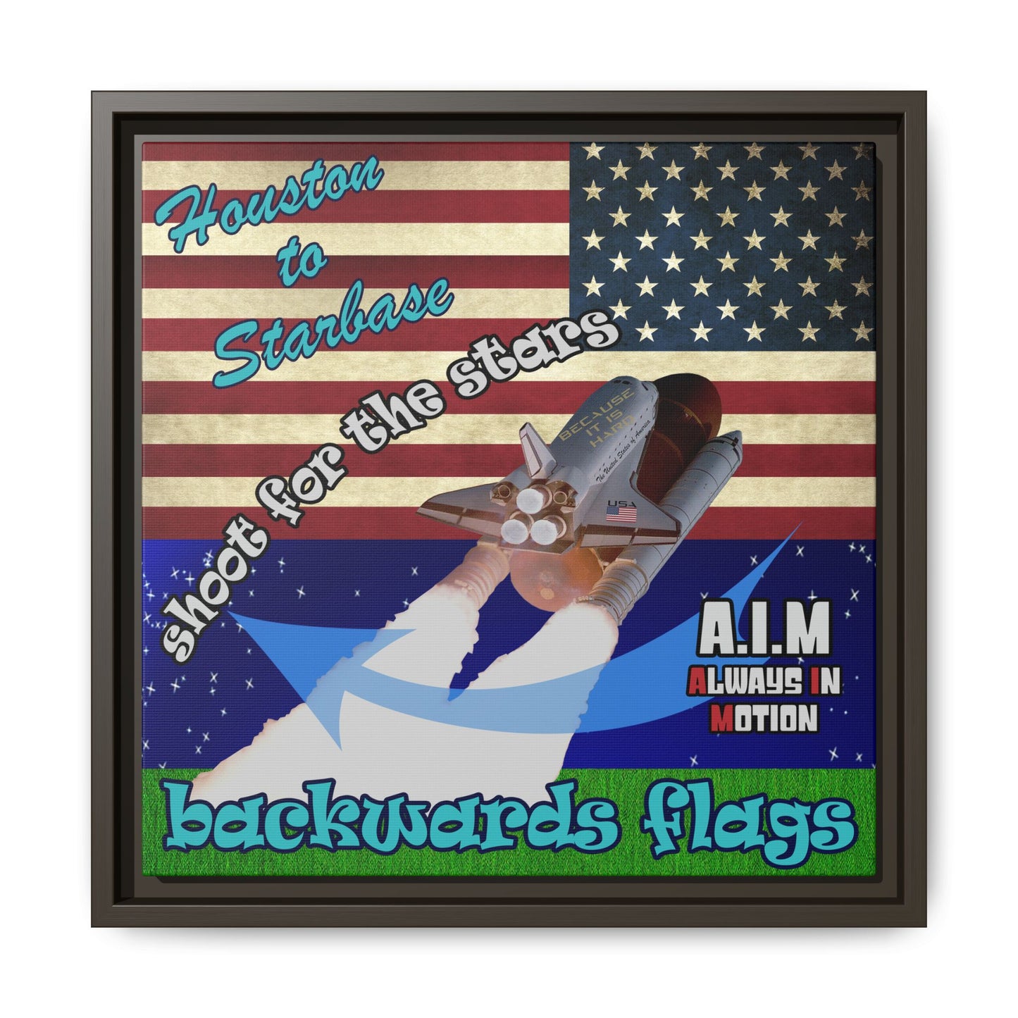 shoot for the stars - framed canvas art ('snoops' background)