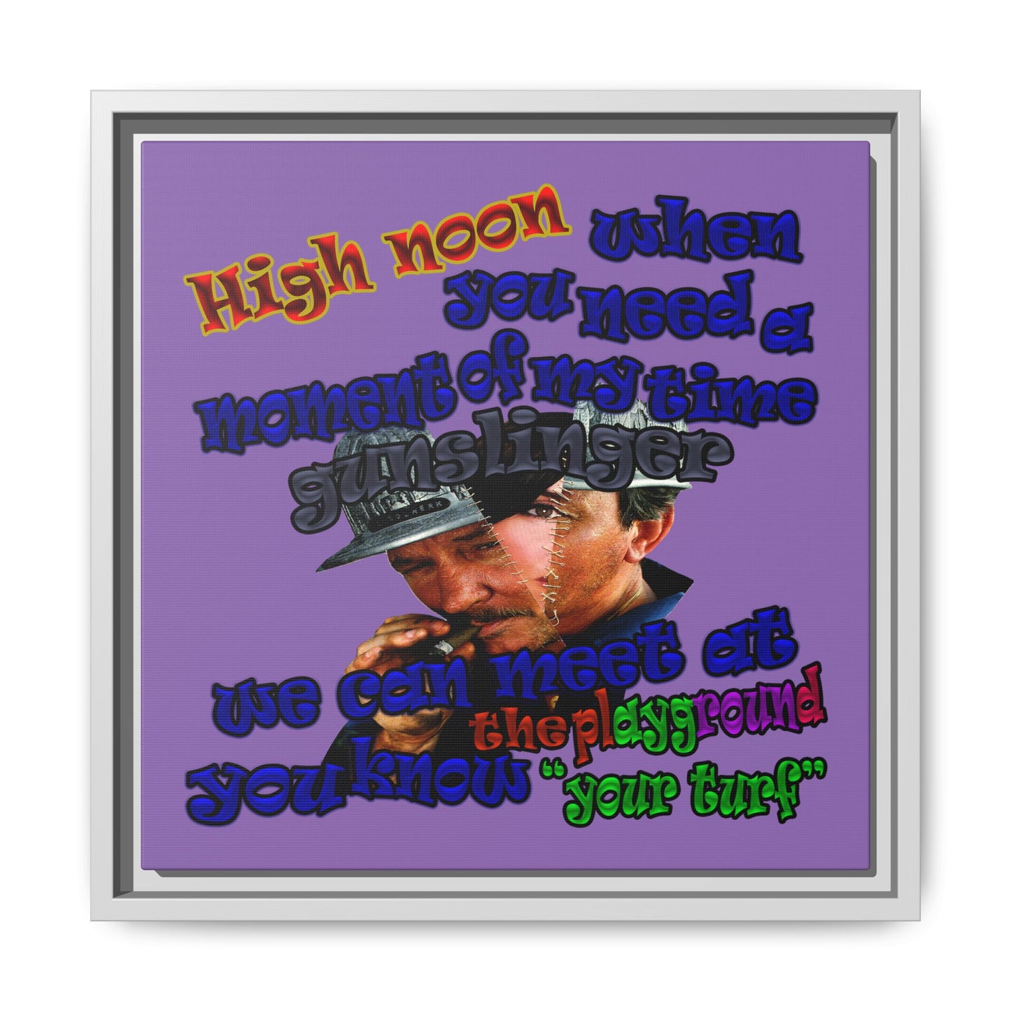 high noon - framed canvas art (light purple)