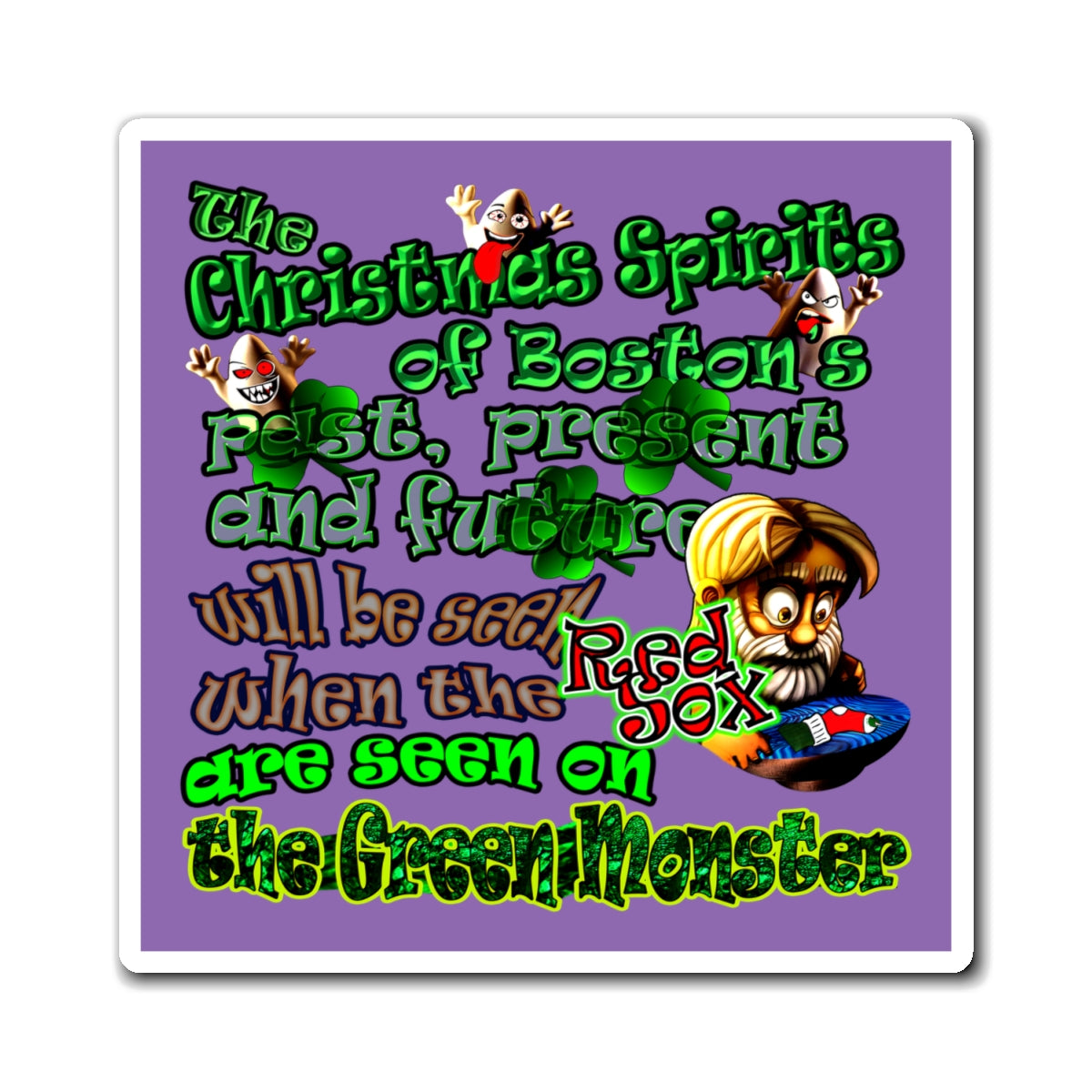 christmas spirits of boston - Magnets - (light purple)