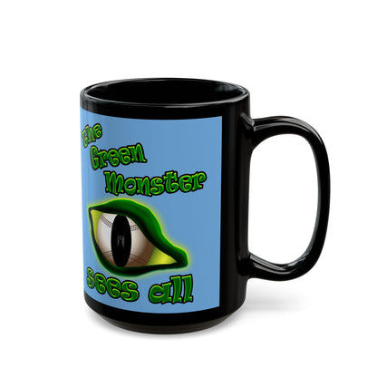 green monster - Black Mug (light blue)