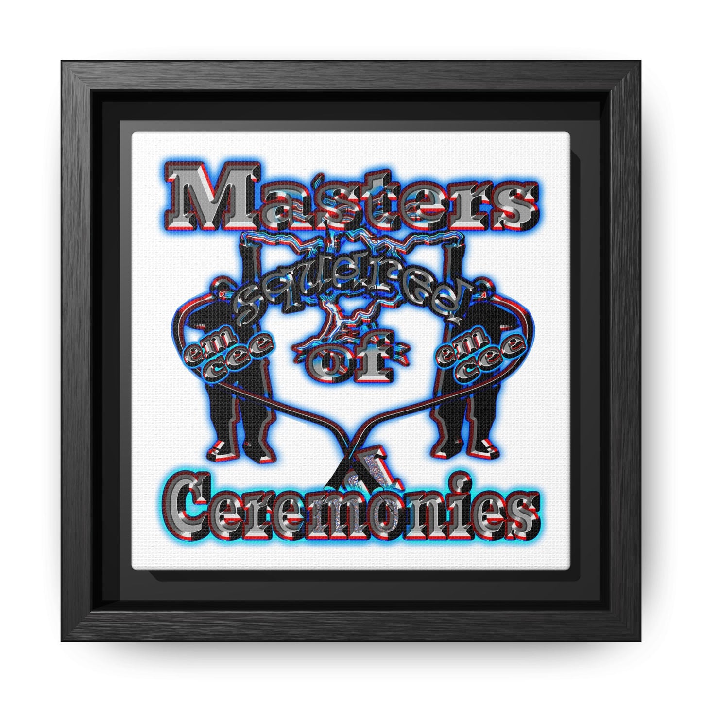 em cee squared - framed canvas art (white)