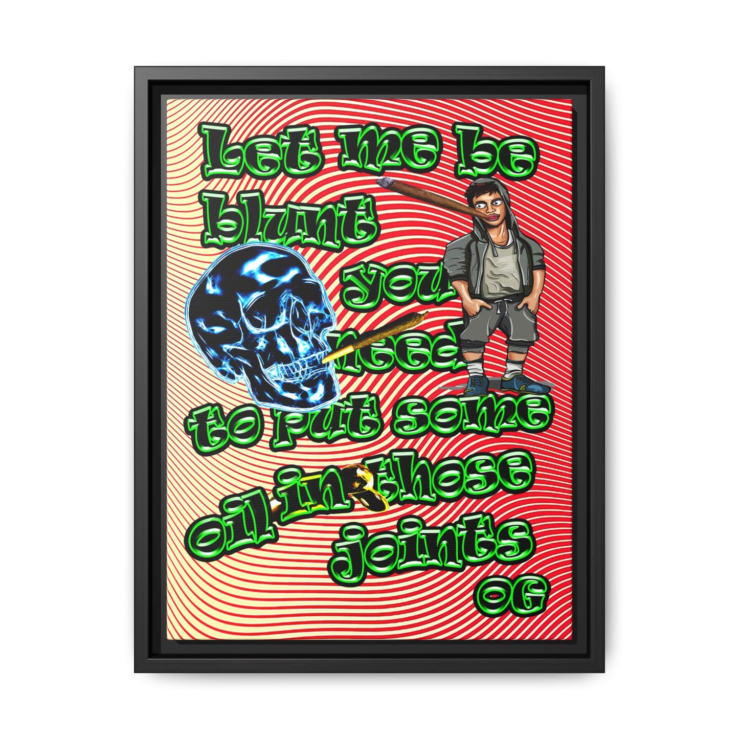 og - framed canvas art (yellow-orange wave)