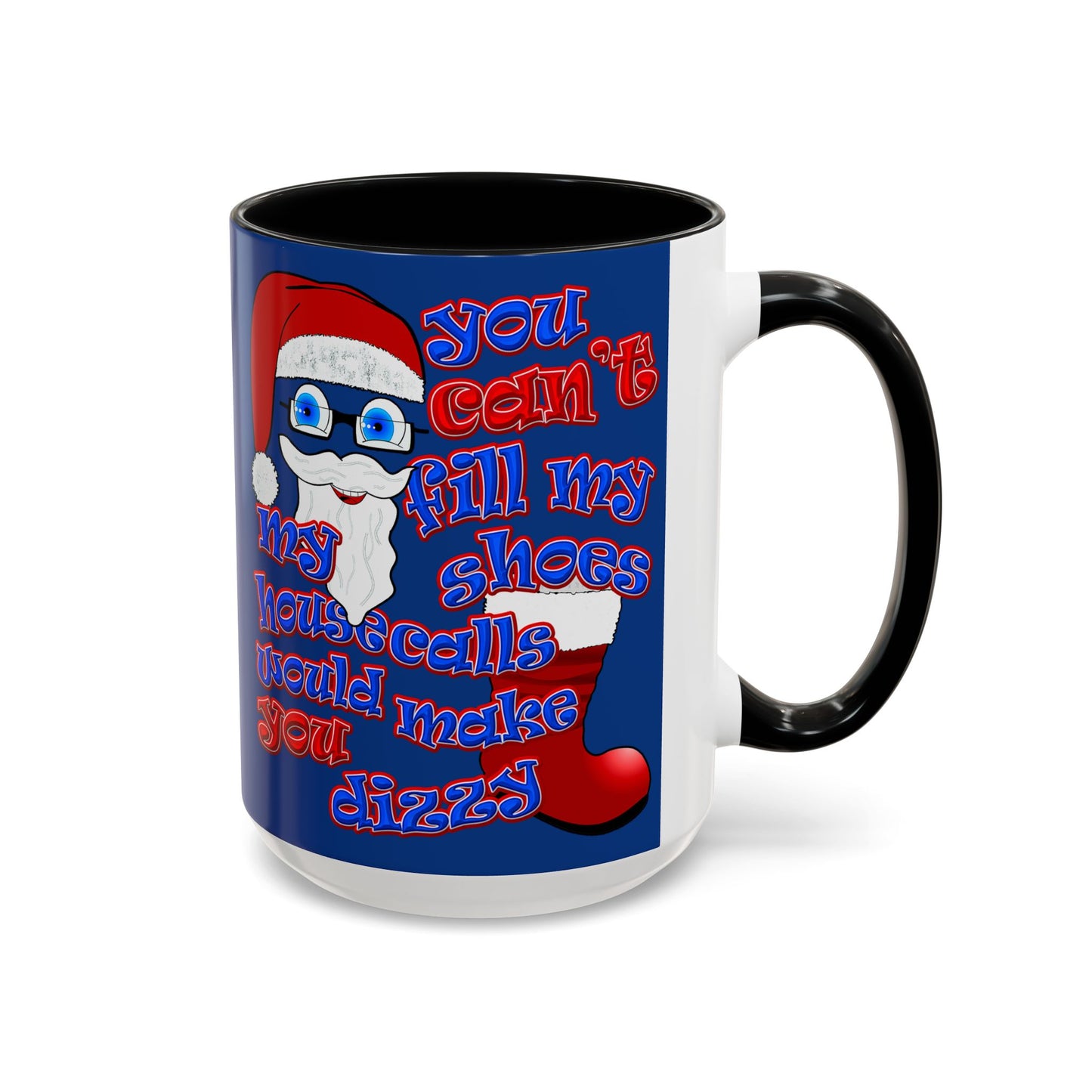 santa's shoes - Accent Mug (dark blue)