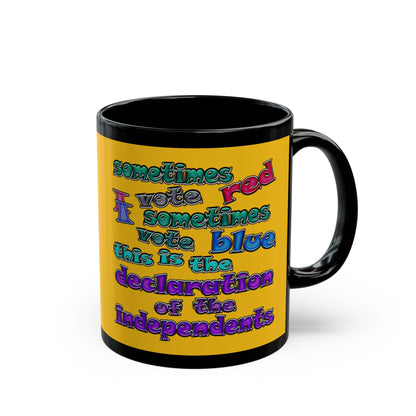 declaration of the independents - Black Mug (yellow)