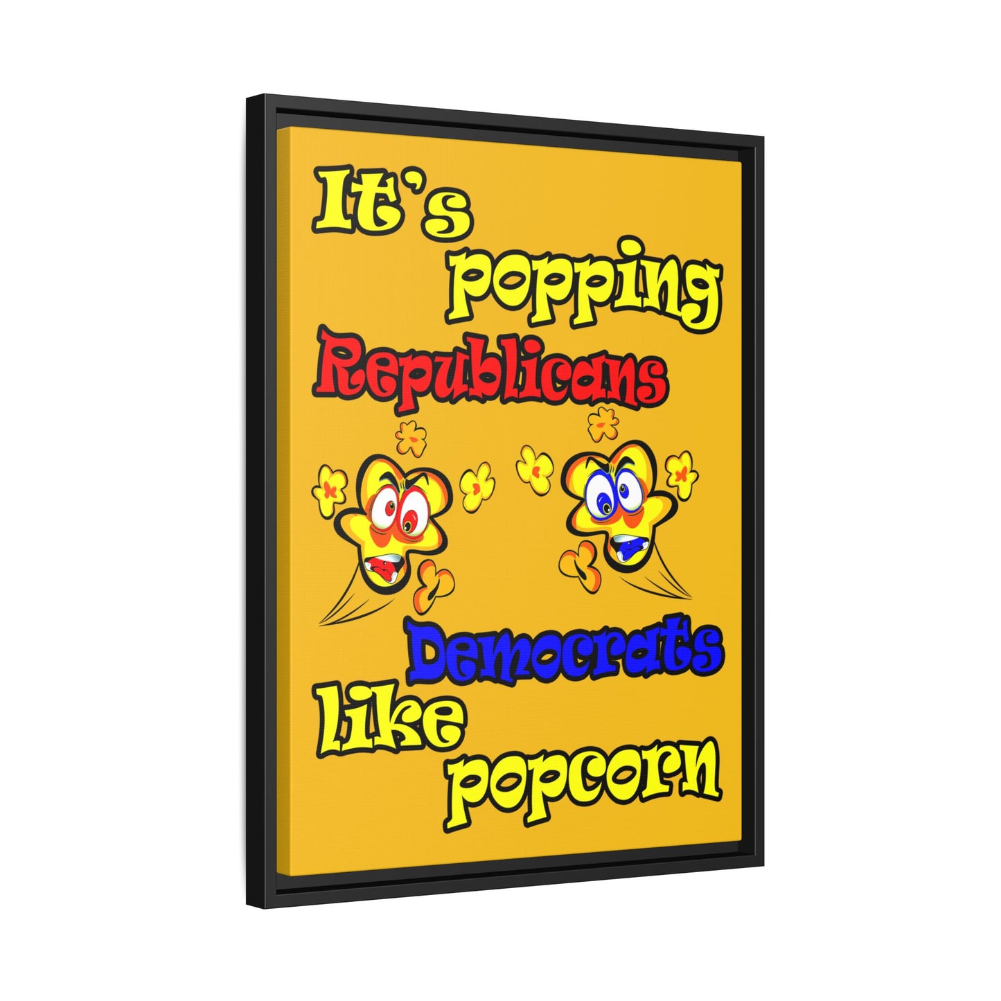 popping like popcorn - framed canvas art (yellow)