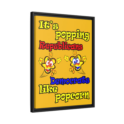 popping like popcorn - framed canvas art (yellow)