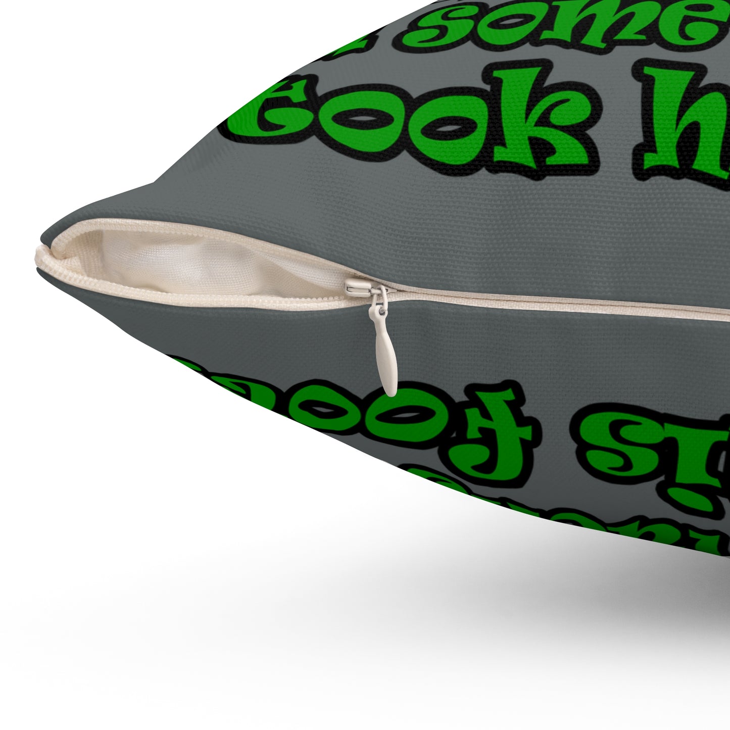 turtle race - Spun Polyester Square Pillow - (dark grey)