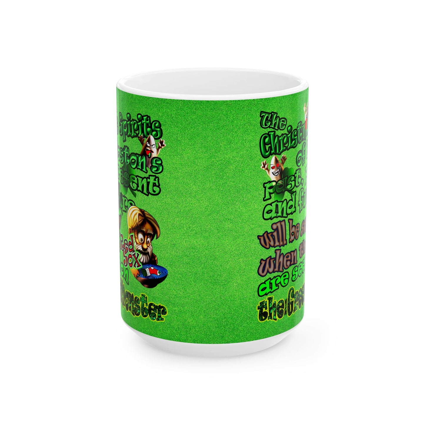 christmas spirits of boston - White Mug (green turf)