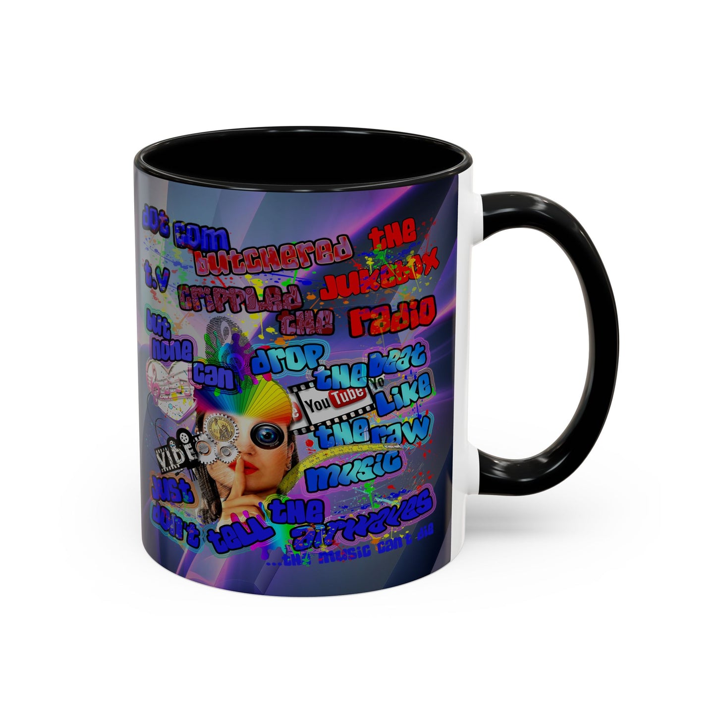 drop the beat - Accent Mug (grey-pink wave)