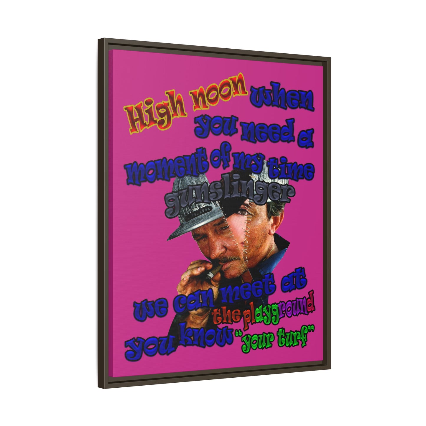 high noon - framed canvas art (pink)