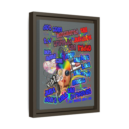 drop the beat - framed canvas art (dark grey)