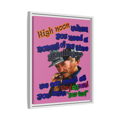 high noon - framed canvas art (light pink)