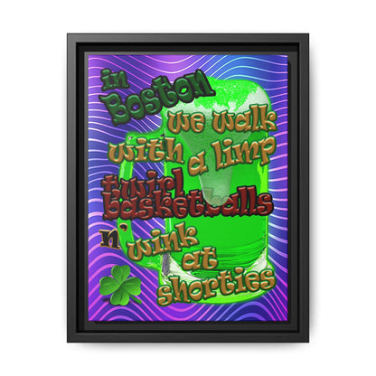 celtics logo - framed canvas art (purple wave)