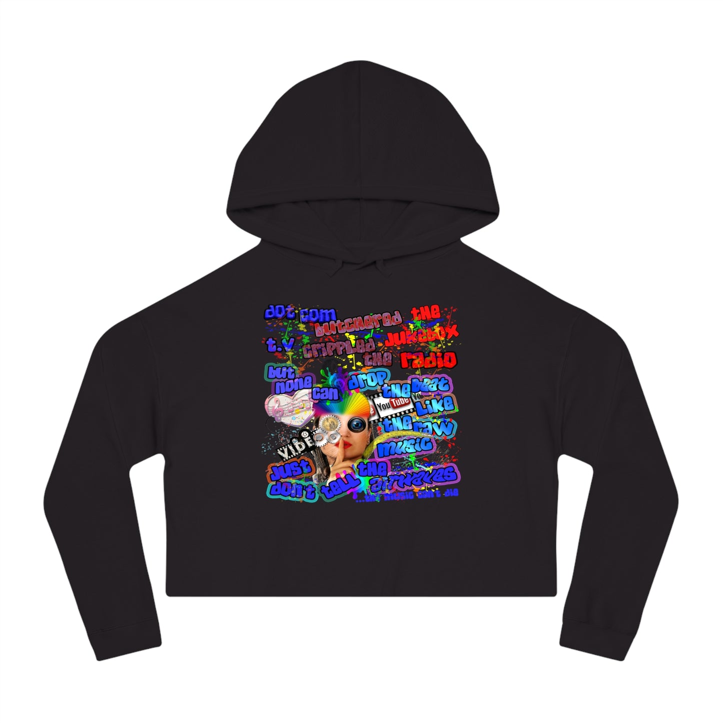 drop the beat - Women’s Cropped Hooded Sweatshirt