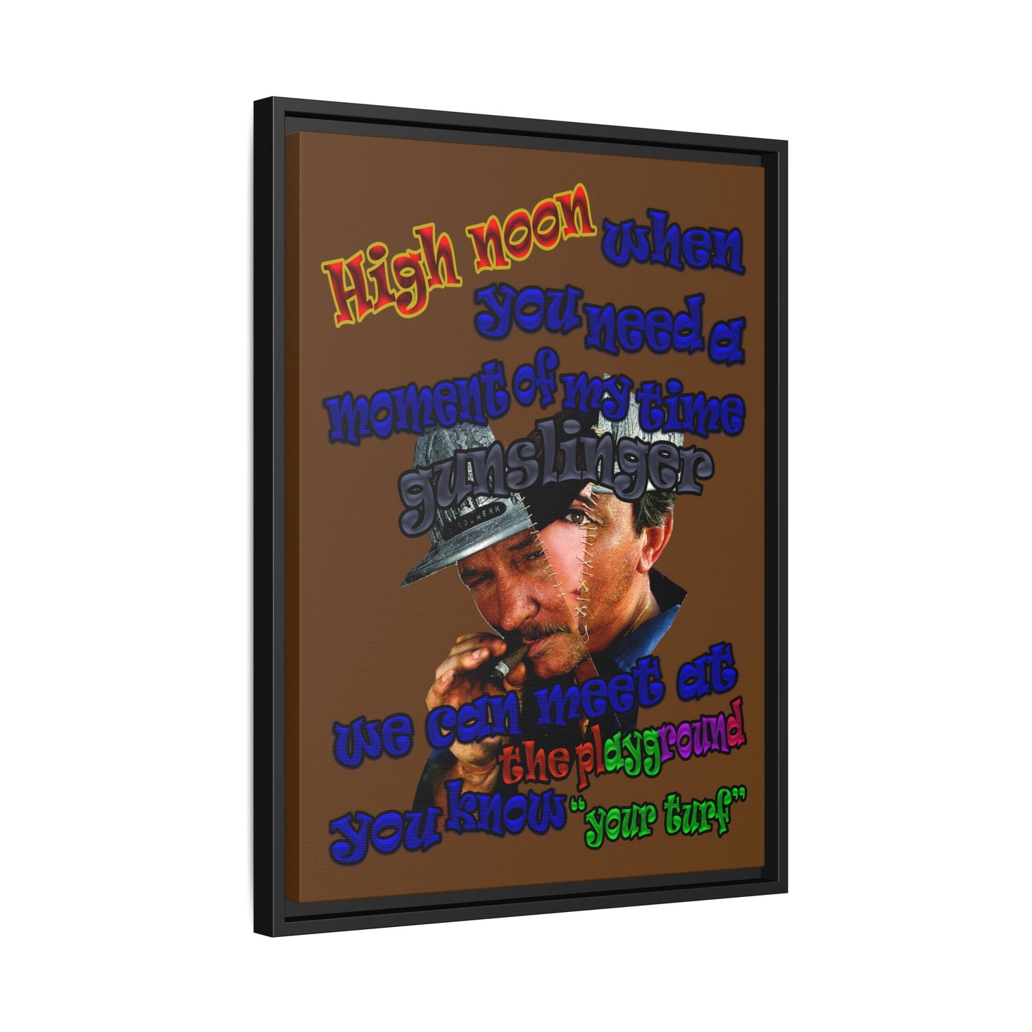 high noon - framed canvas art (brown)