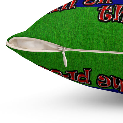 schrodinger's cat - Spun Polyester Square Pillow - ('snoops' background)