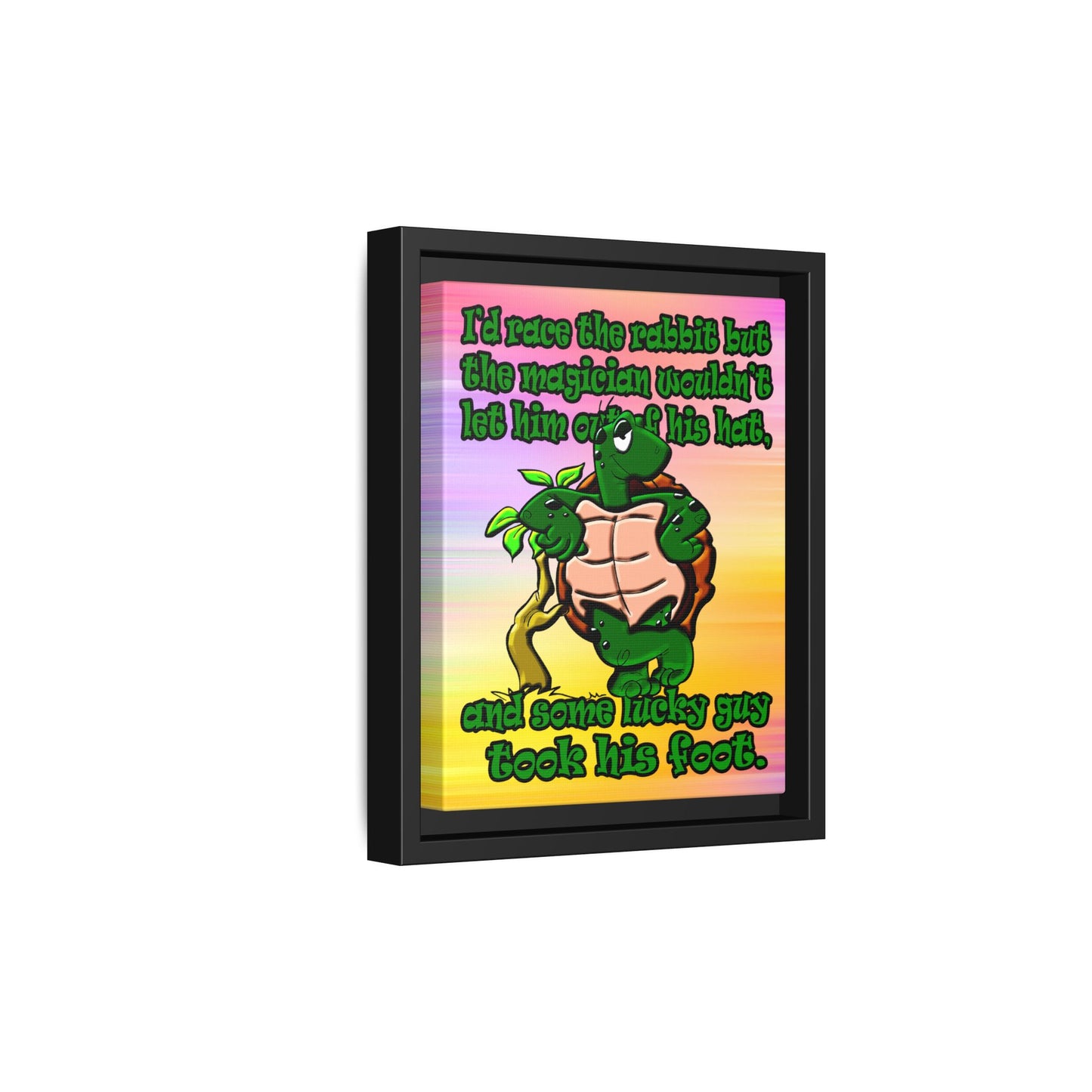 turtle race - framed canvas art (color blur)