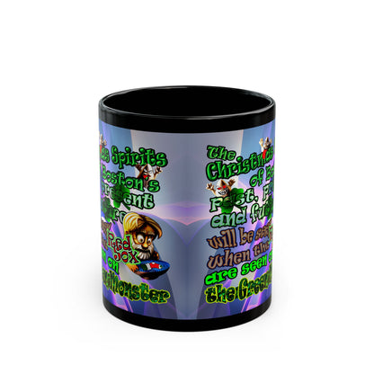 christmas spirits of boston - Black Mug (grey-pink wave)