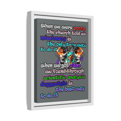 doggystyle - framed canvas art (dark grey)
