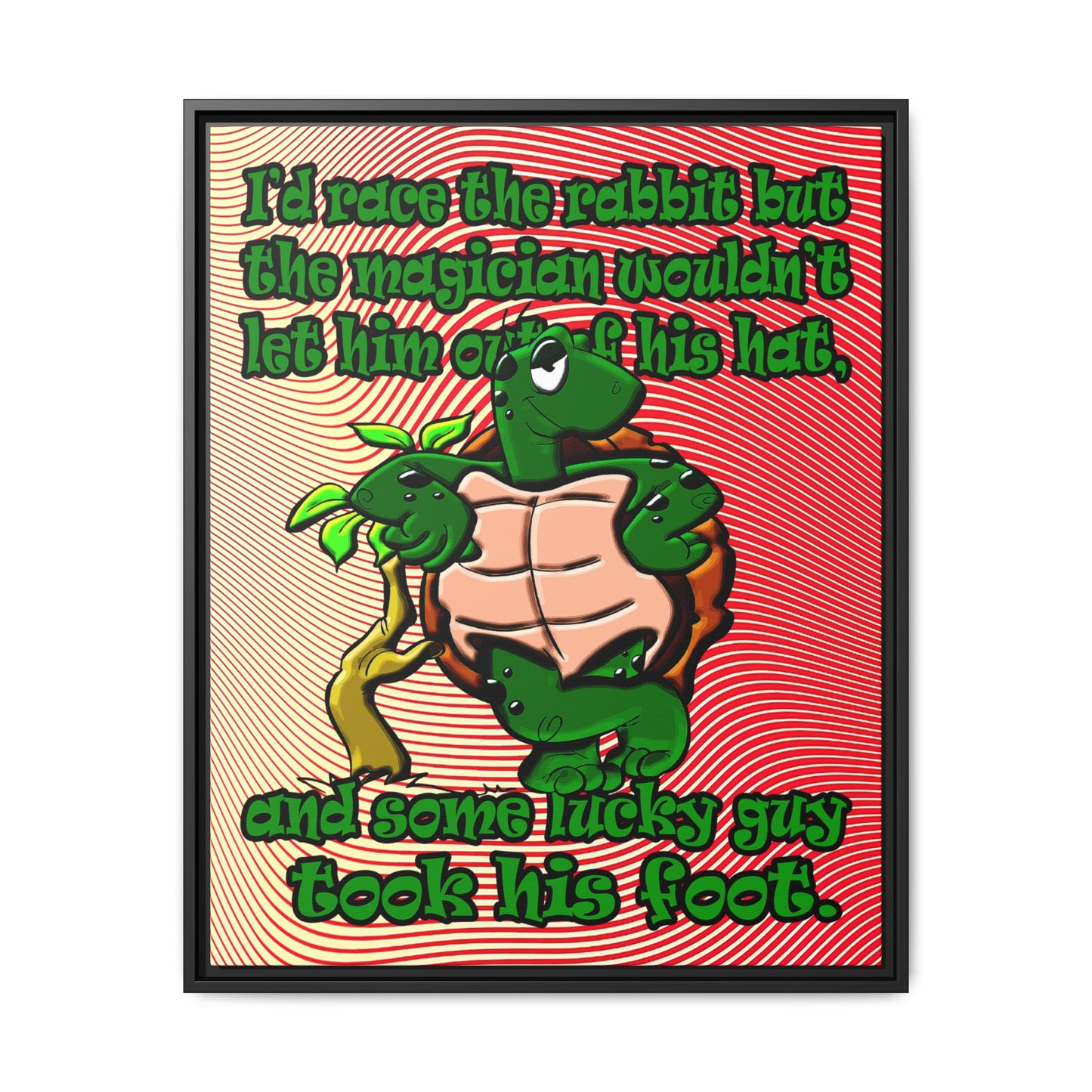 turtle race - framed canvas art (yellow-orange wave)