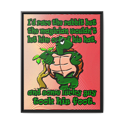 turtle race - framed canvas art (yellow-orange wave)