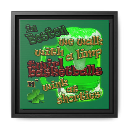 celtics logo - framed canvas art (dark green)