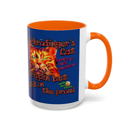 schrodinger's cat - Accent Mug (dark blue)