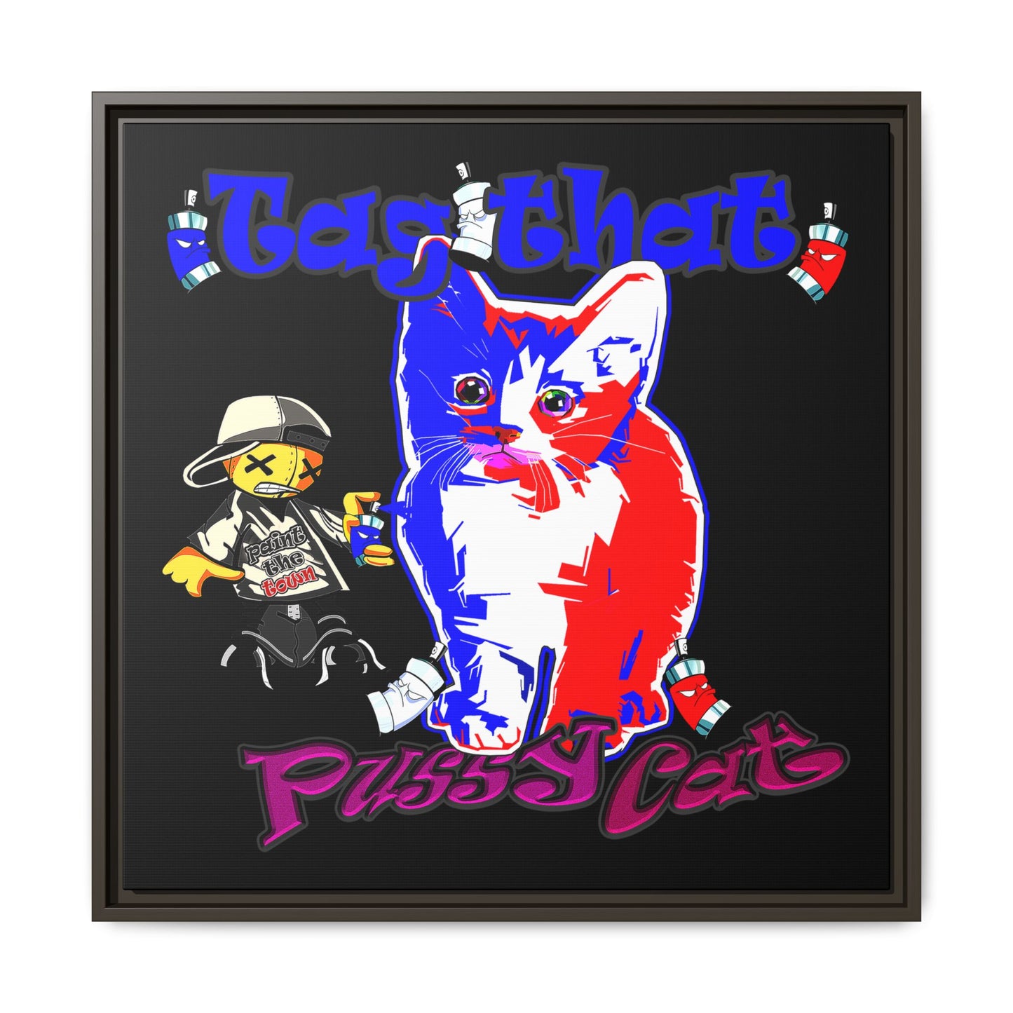 tag that - framed canvas art (black)