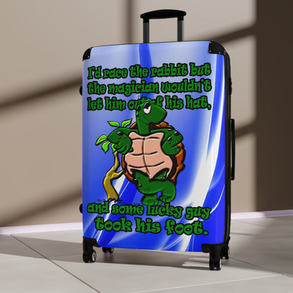 turtle race - Suitcase (blue-white wave)