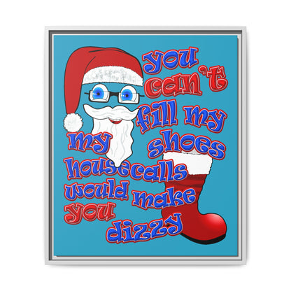 santa's shoes - framed canvas art (turquoise)