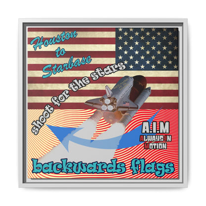 shoot for the stars - framed canvas art (yellow-orange wave)