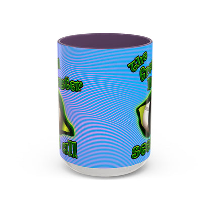 green monster - Accent Mug (light blue-purple wave)