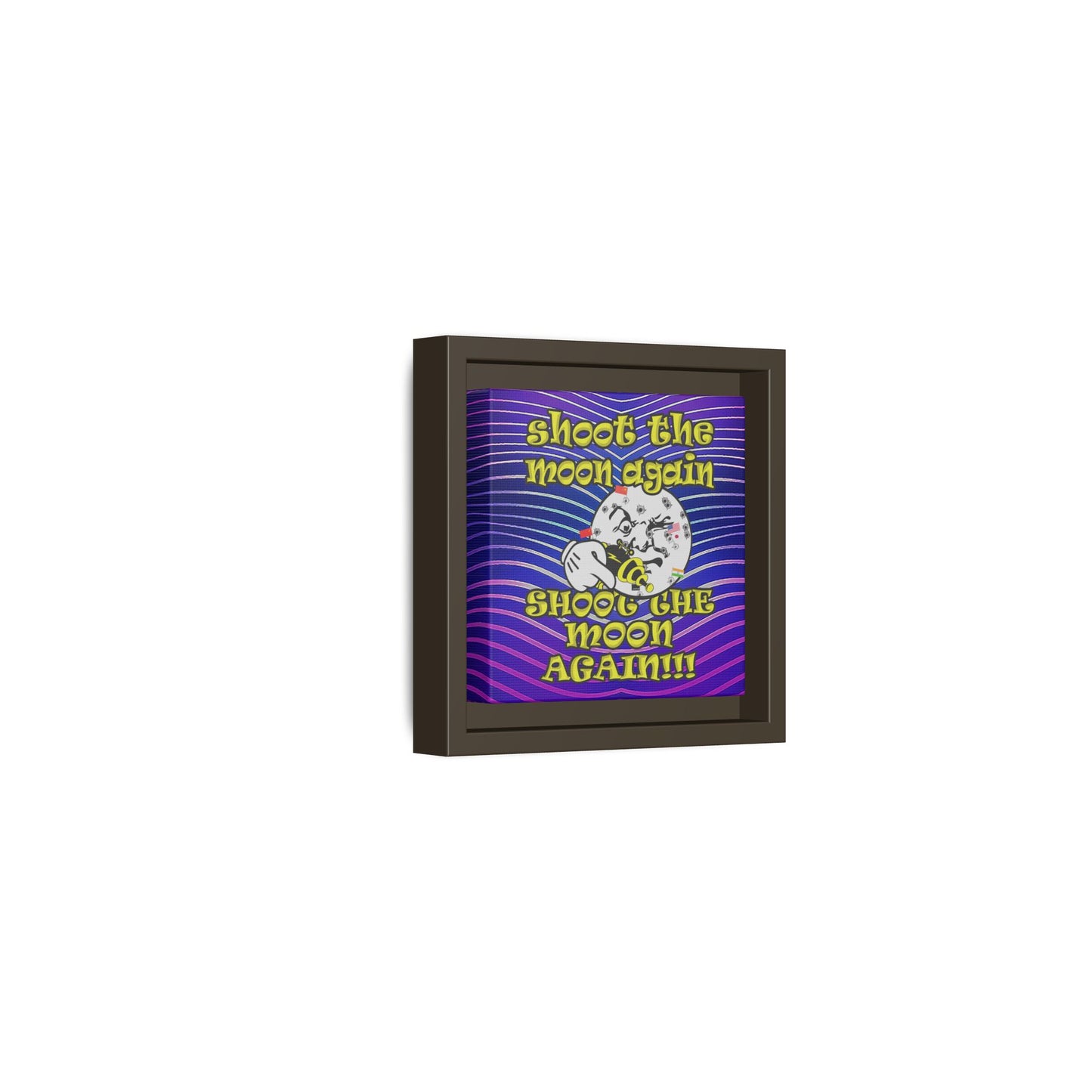 shoot the moon again - framed canvas art (purple wave)