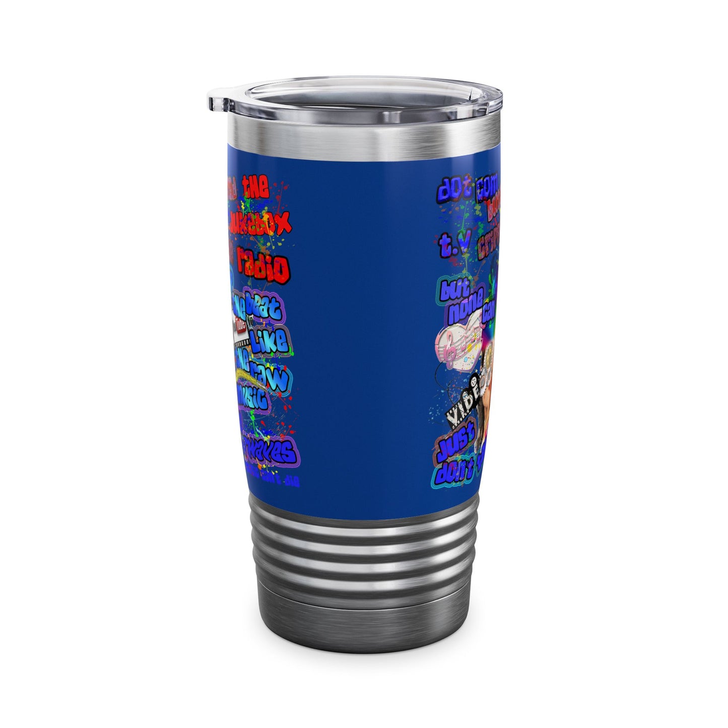 drop the beat - Ringneck Tumbler, 20oz (dark blue)