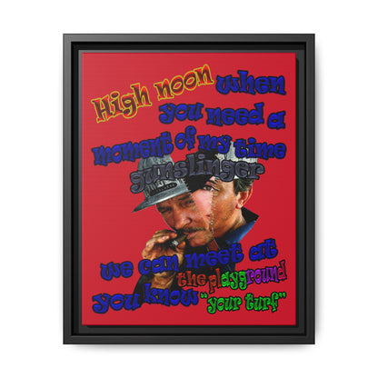 high noon - framed canvas art (dark red)