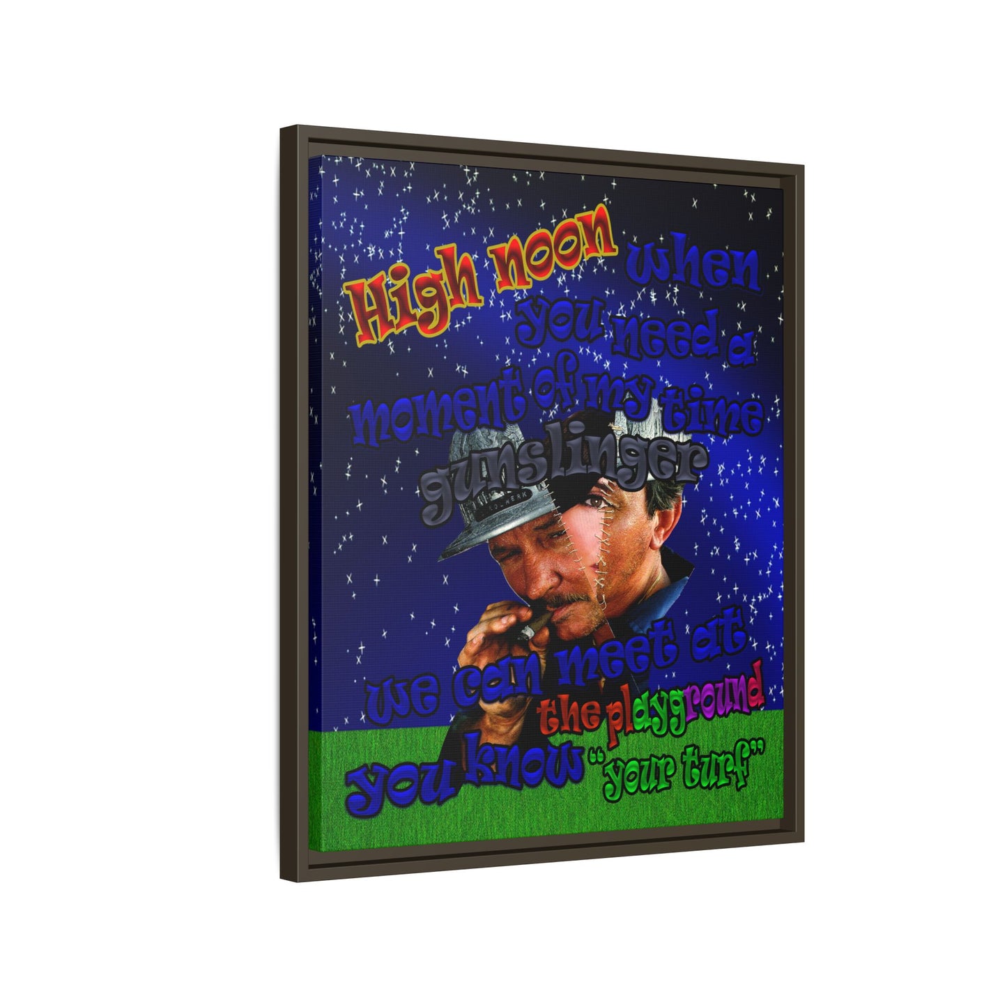 high noon - framed canvas art ('snoops' background)