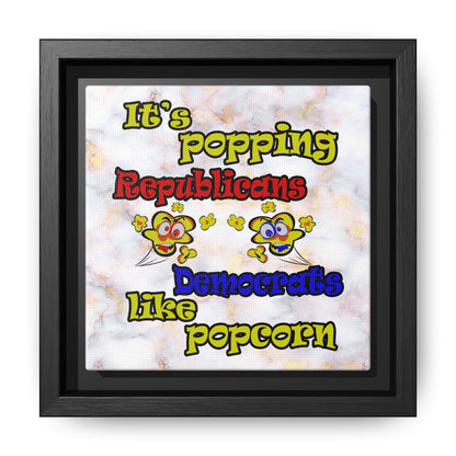 popping like popcorn - framed canvas art (white marble)