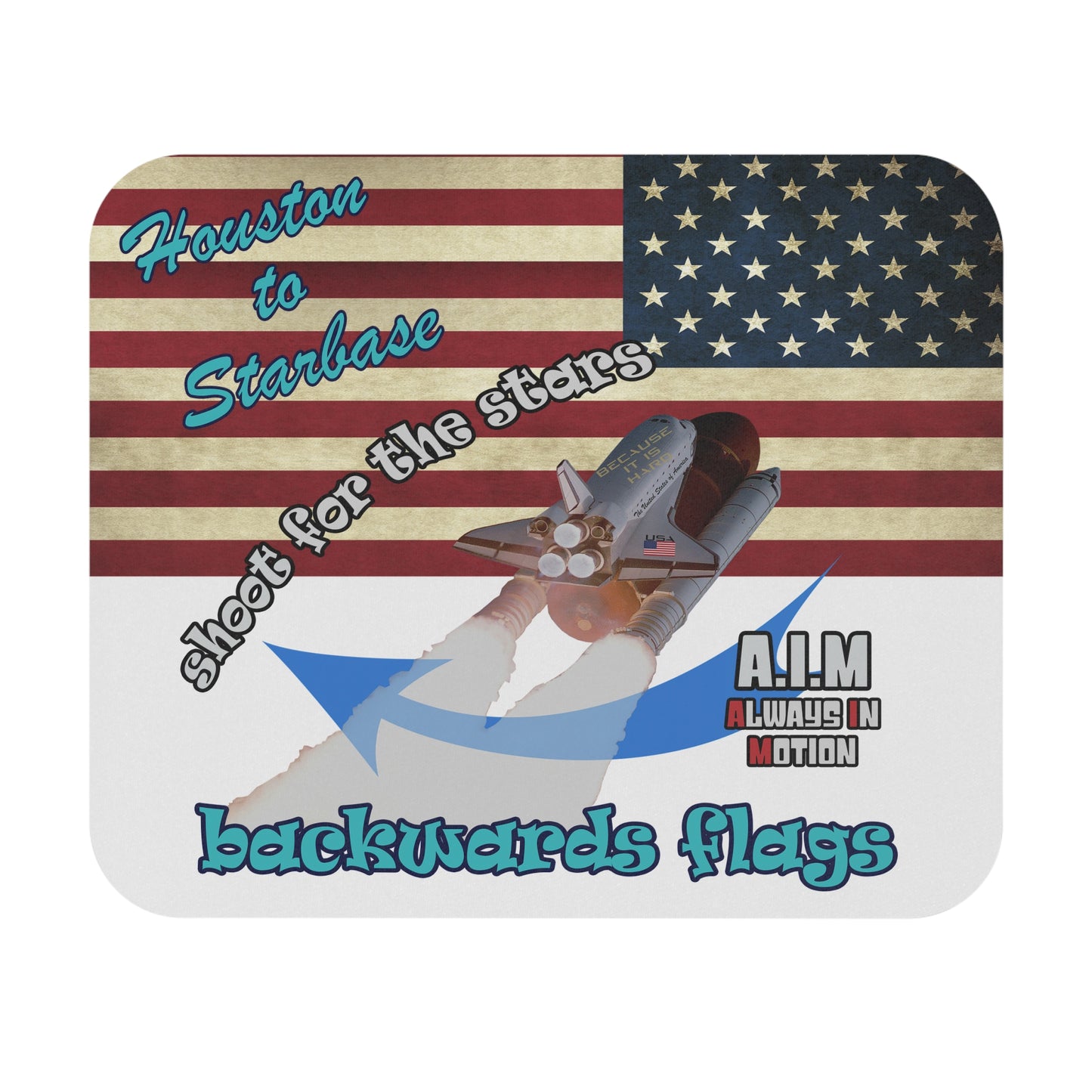 shoot for the stars - Mouse Pad (Rectangle) - (white)